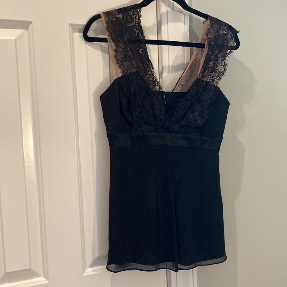 BCBG Gorgeous Silk black top